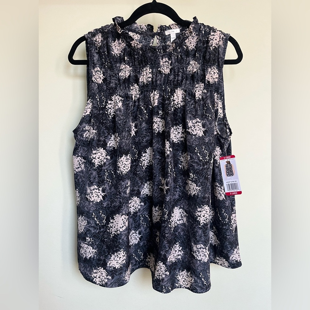 Joie Black and White Floral Blouse